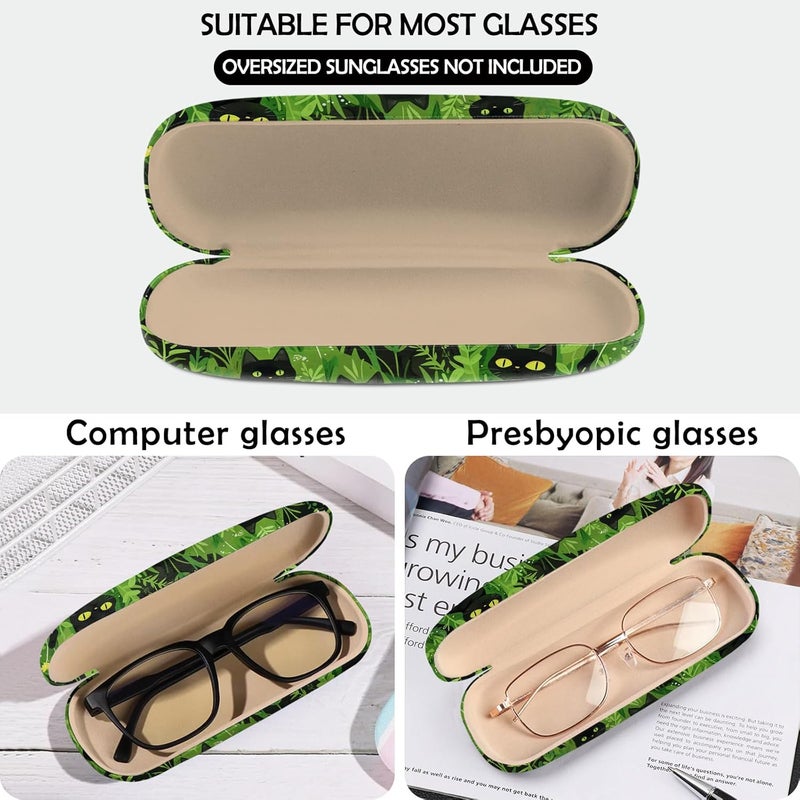 Cabreche Glasses Case Hard Shell Eyeglass Portable Glasses Eyeglasses Holder Box with Cleaning Cloth Women Girls Men Cute - Image 3